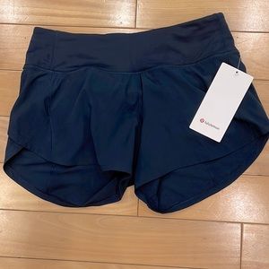 NWT LULULEMON 4” SHORTS - NAVY BLUE